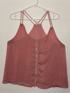 IJOAH Dusty Rose Double-Strap Button Cami